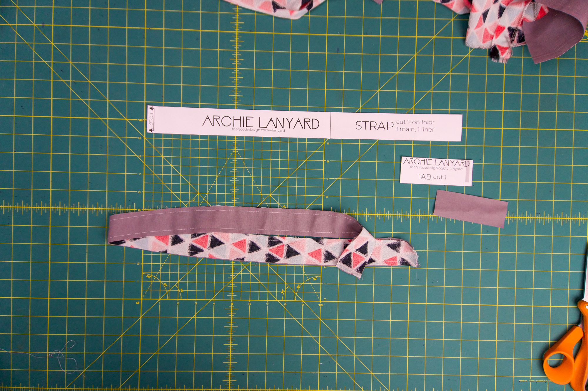 Strap sewn together on both long ends