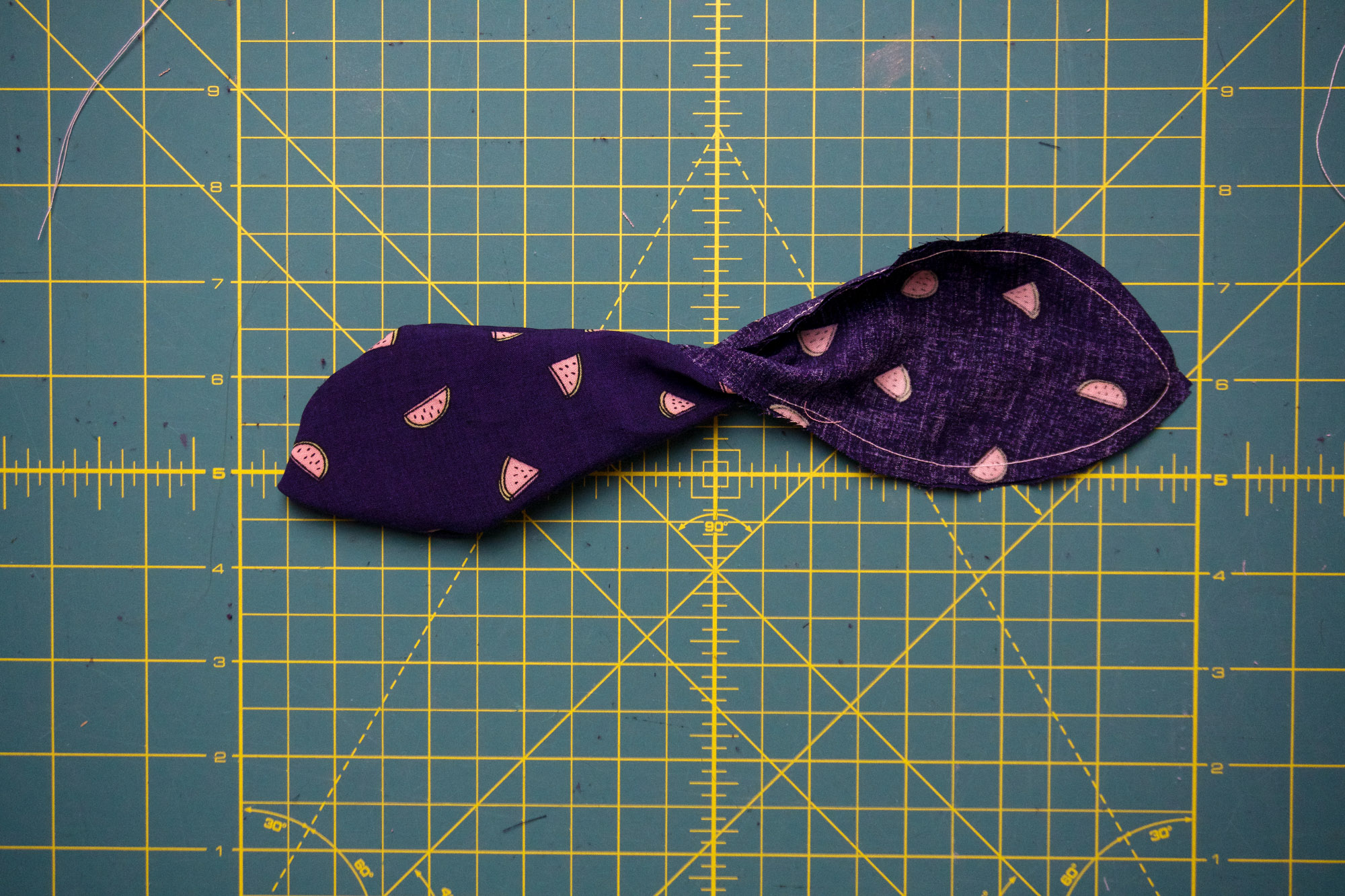 Turning the bow inside out.