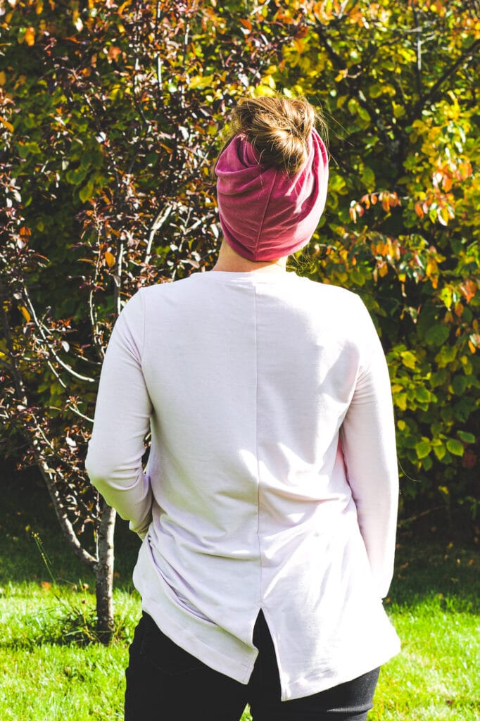 Ryley as a messy bun hat.